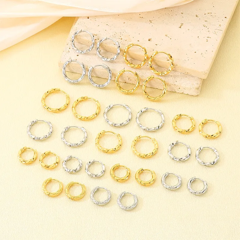 Mobius Twist Stainless Steel Earrings Minimalist Unisex Daily Jewelry Earrings