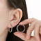 Korean Elegant Rhombus Stainless Steel Hoop Huggie Earrings Minimalist Unisex Jewelry