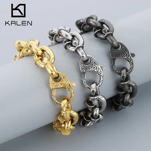 Bold Powerful Nail Necklace Punk Retro Square Nail Stainless Steel Men's Bracelet