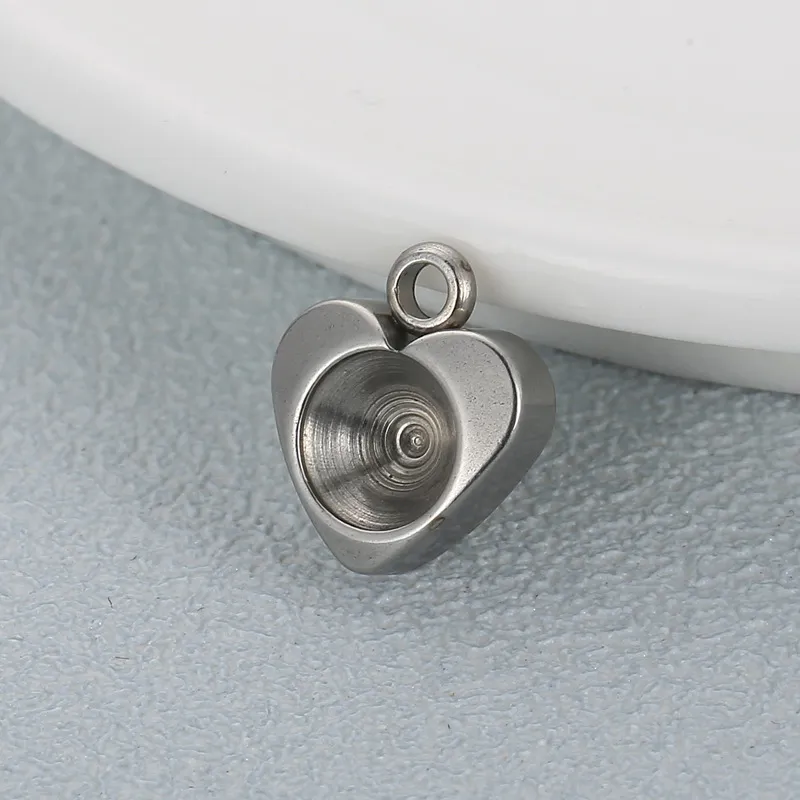 Stainless Steel Heart-Shaped DIY Jewelry Accessories Rhinestone Holder
