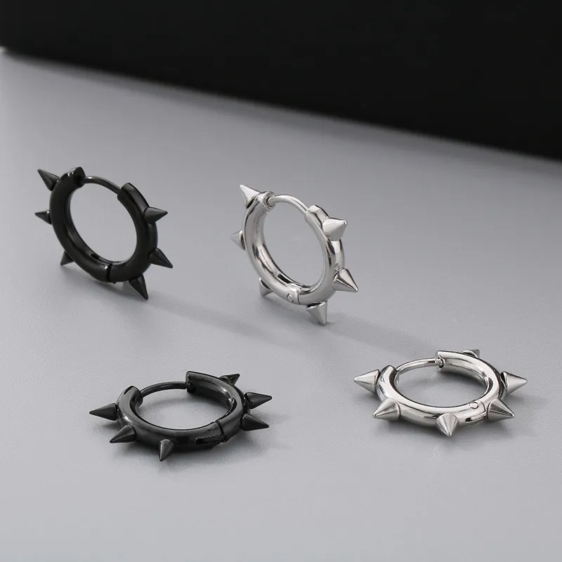 Wholesale Trendy Men's and Women's Earrings Jewelry Stainless Steel Cone Round Earrings