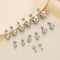 Fashion Style Stainless Steel Plated 18K Gold Solid Hollow Spherical Round Earrings for Women