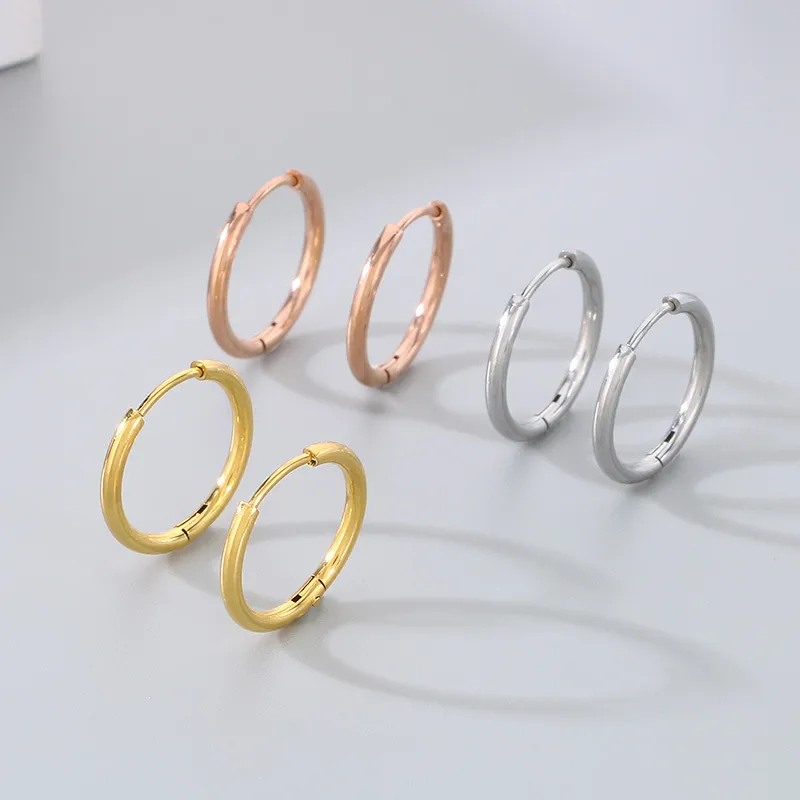 Stainless Steel Jewelry Coil Earrings Suitable for Both Men and Women for Daily Wear