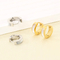 Korean Japanese Smooth Shell Inlaid Flat Stainless Steel Huggie Earrings Trendy Elegant Earrings Wholesale