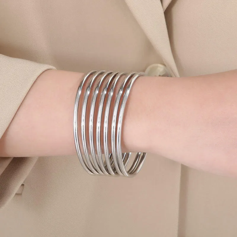 Wholesale Classic Circle Gold Plated 3mm Thin Round Hoop Stack Bangle Bracelet