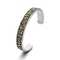 Vintage Viking Runic Textured Bracelet, Nordic Mythology Triangle Knot Personalized Men's Stainless Steel C-Shape Jewelry