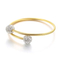 Fashion Round White Clay Full Rhinestone Open Wire Woven Stainless Steel Bangle