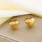 Minimalist Style Stainless Steel Polished Double-Sided Heart-Shaped Ear Clip Earrings Wholesale