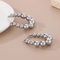 Minimalist Bold Ellipse Bead Earrings Gold U-Shaped Geometric Stainless Steel Clip-on Earrings