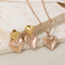 European American Ins Earrings Two-Tone Gold Silver Heart Stainless Steel Stud Earrings