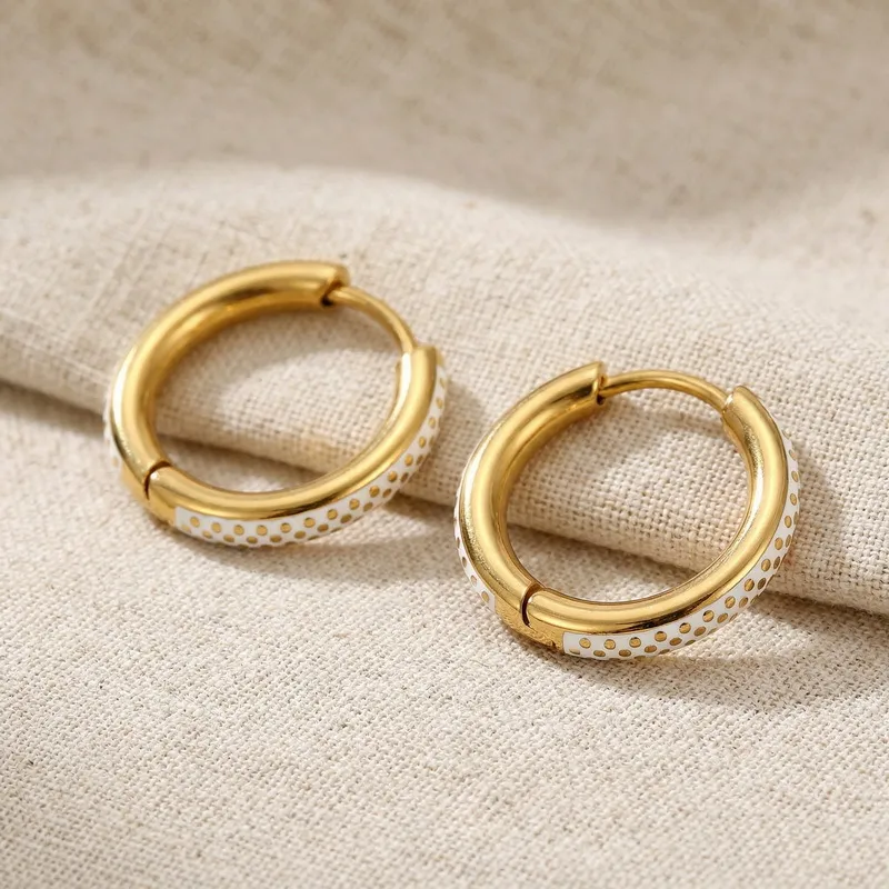 Fashionable Round Stainless Steel 18K Gold-Plated Earrings and Accessories Wholesale