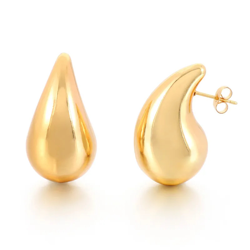 Cross Border Hot Selling Stainless Steel Water Droplet Earrings, Versatile Geometric Earrings for Commuting