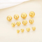 Classic and Fashionable Stainless Steel Multi Size Geometric Hollow Smooth Semi Spherical Earrings