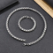 Wholesale of Stainless Steel Jewelry: European and American Trendy Personalized Edged Square Pearl Chain Men's Necklace and Bracelet Set