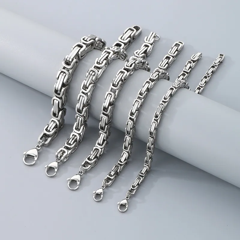 Fashion Trendy Men's and Women's Stainless Steel Multi Specification Bracelet Stainless Steel Loop Chain