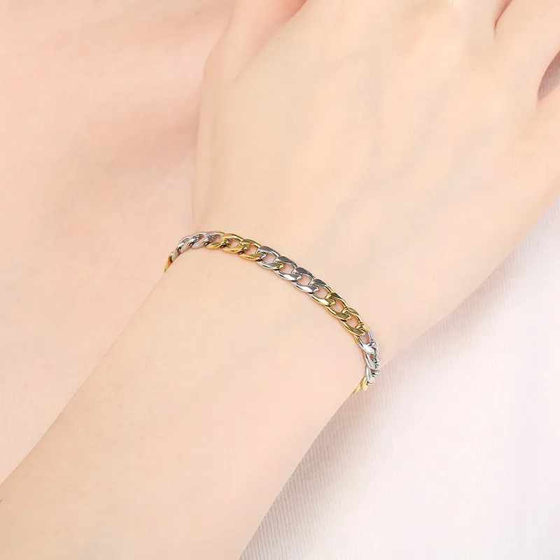 Stainless Steel Nk Chain Bracelet Men Women Wholesale Vacuum 18K Plated Jewelry
