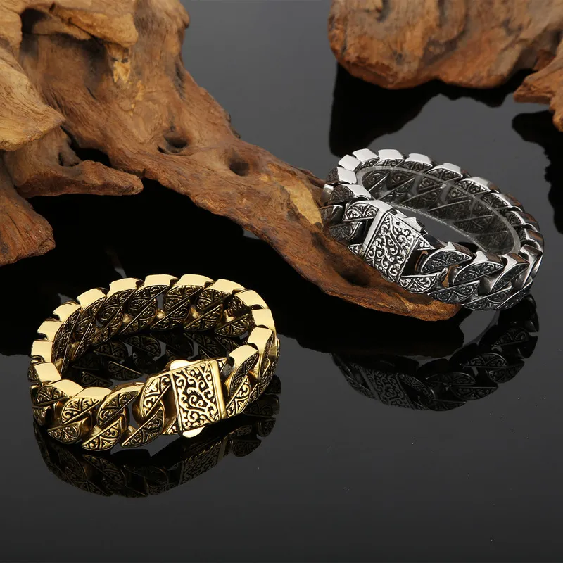 Karen Trendy Personalized Jewelry, European and American Personalized Creative Pattern Cast Stainless Steel Men's Bracelet, One-Piece Drop Shipping