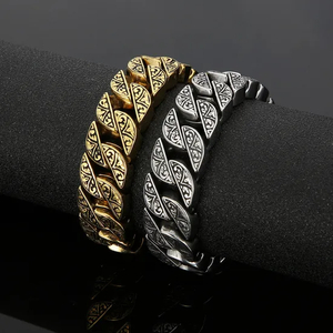 Karen Trendy Personalized Jewelry, European and American Personalized Creative Pattern Cast Stainless Steel Men's Bracelet, One-Piece Drop Shipping