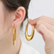 European American U-Shaped Smooth Ear Buckles 18K Gold-Plated Stainless Steel Hollow Earrings