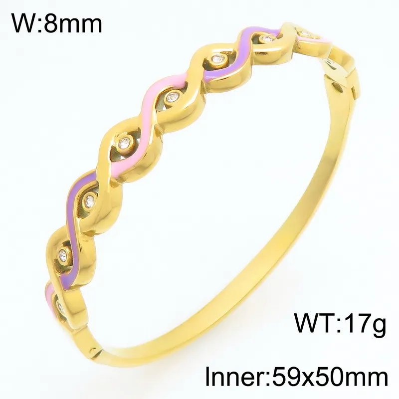 Vintage-Style Diamond-Encrusted Vintage-Style Diamond-Encrusted Stainless Steel Gold Bangles for Women