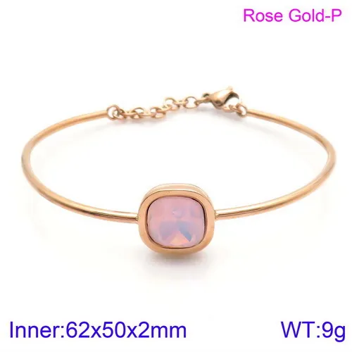Elegant Multi-Color Zircon Bangle in 18K Gold Stainless Steel Jewelry