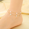 Stainless Steel Paired with Shell Heart-Shaped Element Anklet Chain, Fashionable Women's Jewelry