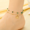Stainless Steel Anklet Chain with Heart-Shaped Starfish Element Foot Decoration
