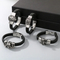 Fashion Leather Bracelet Lion Snake Skull Stainless Steel Men's Leather Bangle