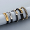Trendy Stainless Steel Geometric Woven Multi-Layer Personalized Leather Bracelet