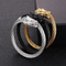 Trendy Open Cuff Bangle Punk Dragon Head Tail Stainless Steel Men's Bracelet